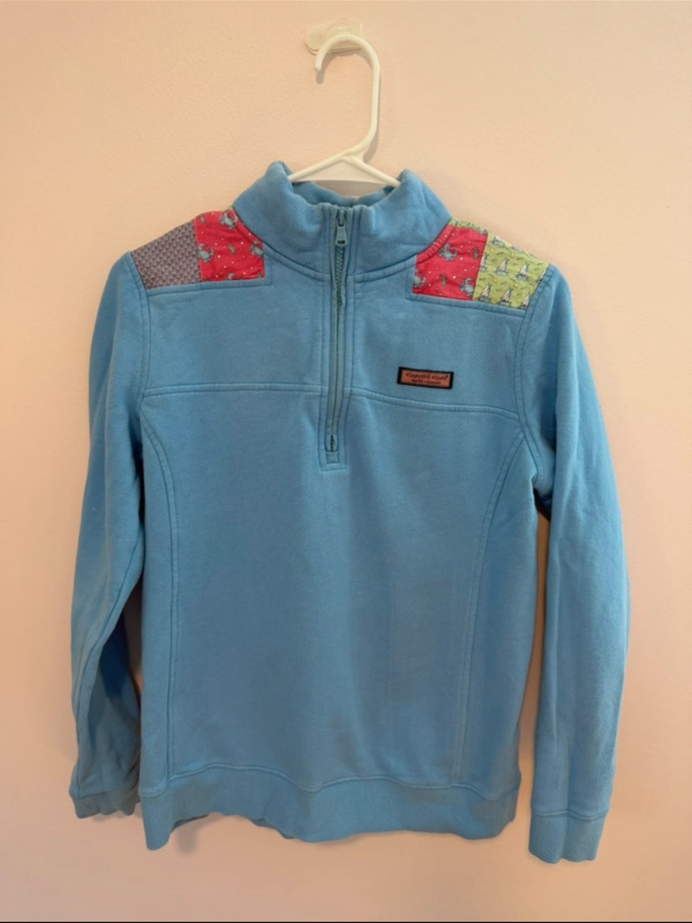 Vineyard Vines Light Blue Shep Shirt with Patchwork Shoulder Accents